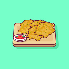 Indonesian food,  bakwan vector, food icon