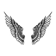 vector angel wings tribal tattoo