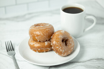 Glazed Donuts and Coffee