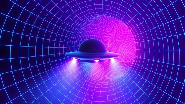 UFO and space-time tunnel loop