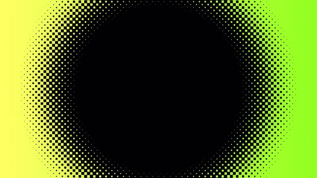 Moving square dots iris frame animated on transparent background with an alpha channel