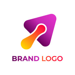 Play icon colorful logo design vector illustration