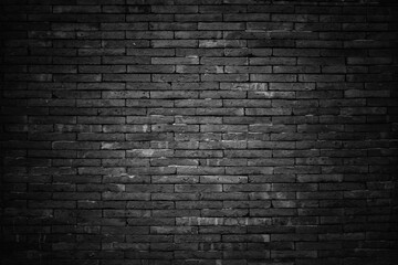 Plakat Old vintage retro style dark bricks wall for abstract brick background and texture.