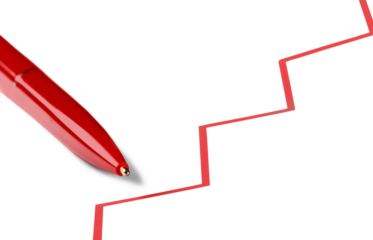 Stock Chart w, Red Pencil