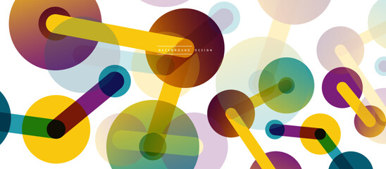 Abstract background. Round dots connected by lines. Trendy techno business template for wallpaper, banner, background or landing