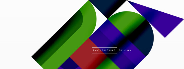 Obraz premium Minimal geometric abstract background. Circle square and triangle design. Trendy techno business template for wallpaper, banner, background or landing