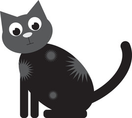 A cat with spots in the flat style. Vector file for designs.