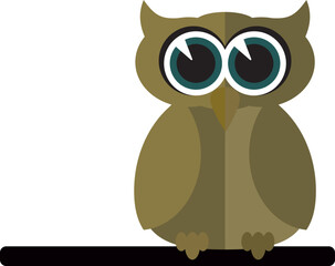 Owl in the style of flat. Vector file for designs.