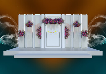 3d Wedding, Wedding Stage, stage, wedding 3d, Photo Booth, backdroop, 3d rendering, 3d illustration
