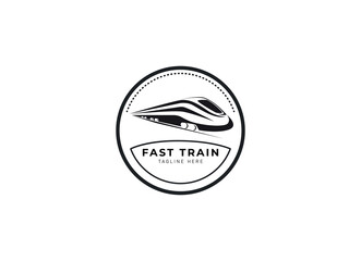 Train logo vector illustration design.fast train logo.High speed train illustration logo-vector illustration