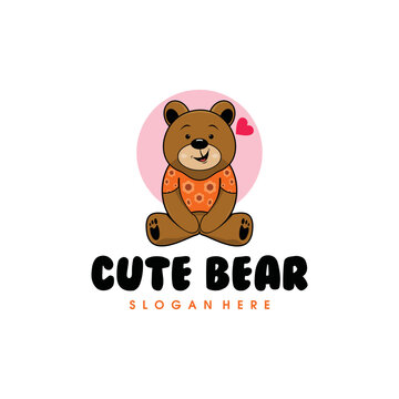 teddy bear with heart illustration of a bear vector bear cartoon bear cute bear