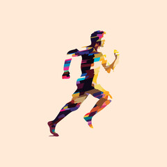 Fototapeta na wymiar a runner with a style glitch