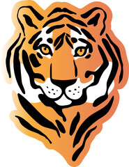 Tiger portrait. Vector illustration. Wildlife