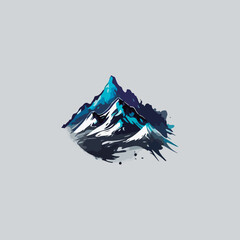 Fototapeta premium blue towering mountain icon, isolated background