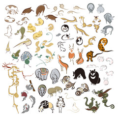 ゆるかわなイラスト　鍬形蕙斎　絵師　錦絵　日本画　墨絵　江戸時代