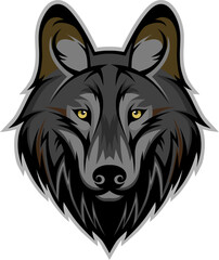 wolf logo grey - vector