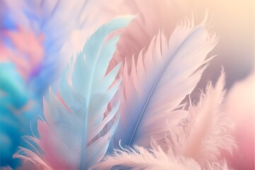 Fototapeta na wymiar Feathers texture background, pastel colors.
