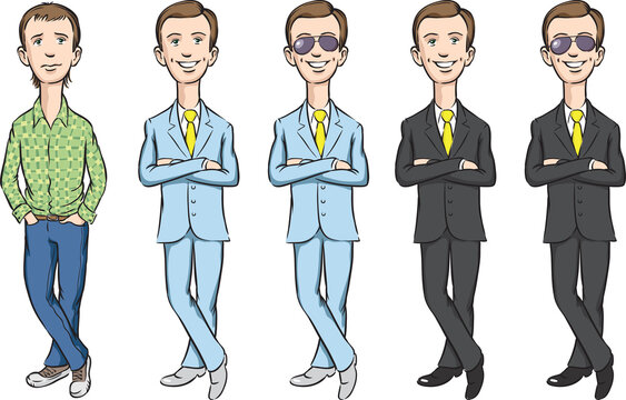 dude cartoon set - PNG image with transparent background