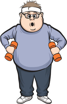 fat man training - PNG image with transparent background