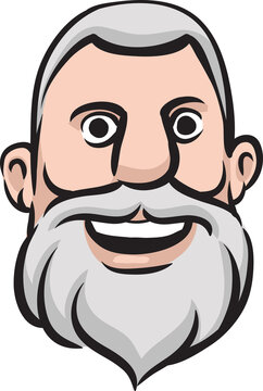 grey haired bearded face with speech bubble - PNG image with transparent background