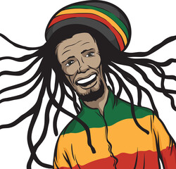 reggae man smiling - PNG image with transparent background