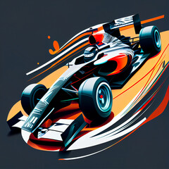 Car, F1, race, motor, sports, illustration, cartoon, speed