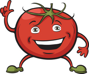 tomato cartoon character pointing - PNG image with transparent background
