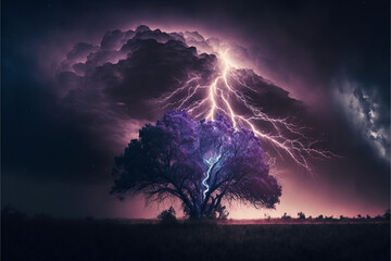 Obraz na płótnie Canvas Beautiful lightning and thunder illustration