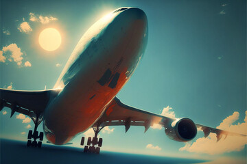 Fototapeta na wymiar Beautiful illustration of an airplane