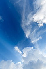 Fototapeta na wymiar blue sky and fluffy white clouds