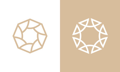 abstract circle elegant ornament logo design vector illustration.