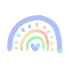 Rainbow line Rainbow, signs and symbols, Hand drawn in doodle style.