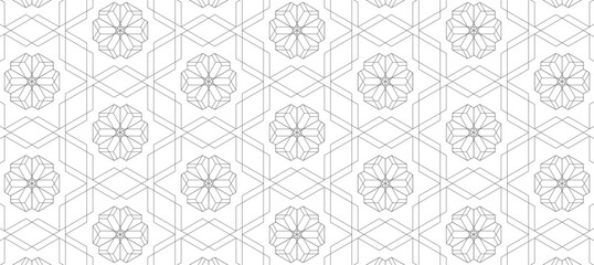 幾何学 抽象 星型 和風 背景 透過