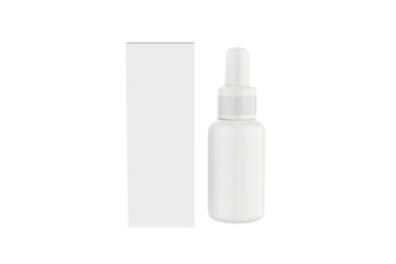 Dropper Bottle Mockup Isolated On White Background. 3d illustration