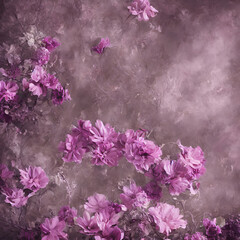 Mauve Pink Purple Floral Backdrop Digital Painting Art