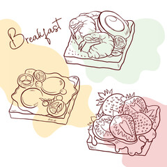 Hand drawn breakfast vector
