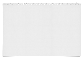 破り取ったスケッチブックの1頁、影付きの切抜き素材