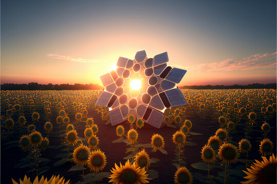 Solar Energy Flower. The benefits of clean, renewable enegery