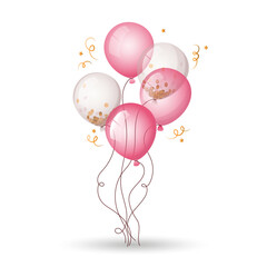 balloons in pink color vector illustration