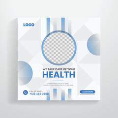 Medical health care social media post banner template