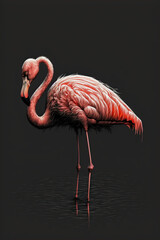 flamingo, dark, AI