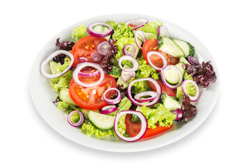 Salad for different fresh vegetable on plate