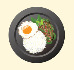 Thai food rice on plate	
