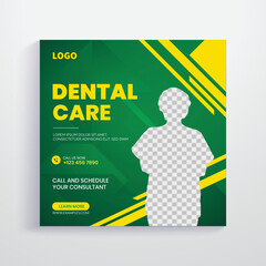 Dental health care social media Instagram post banner template