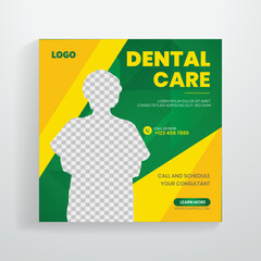 Dental health care social media Instagram post banner template