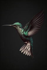 Obraz premium hummingbird, dark, colourful, AI