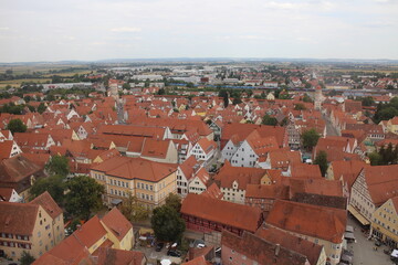 Fototapeta na wymiar Panorama view of the old town in Nördlingen, Germany