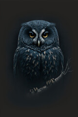 owl, dark, AI
