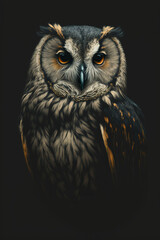 owl, dark, AI