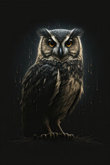 owl, dark, AI